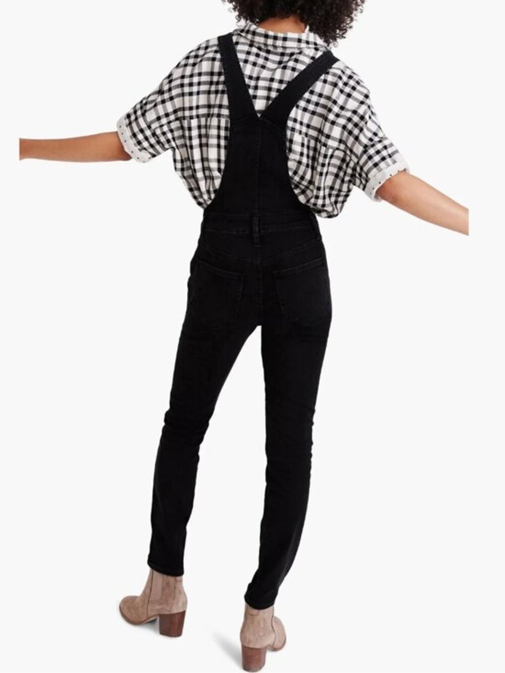 Madewell Skinny Overalls in Lunar Wash - Faded Black Denim - Size M